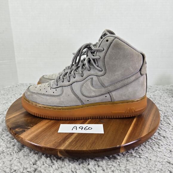 Nike Air Force 1 High WB GS Grey Gum Casual Athletic Sneakers Kids 6y 922066-002 - Picture 1 of 12